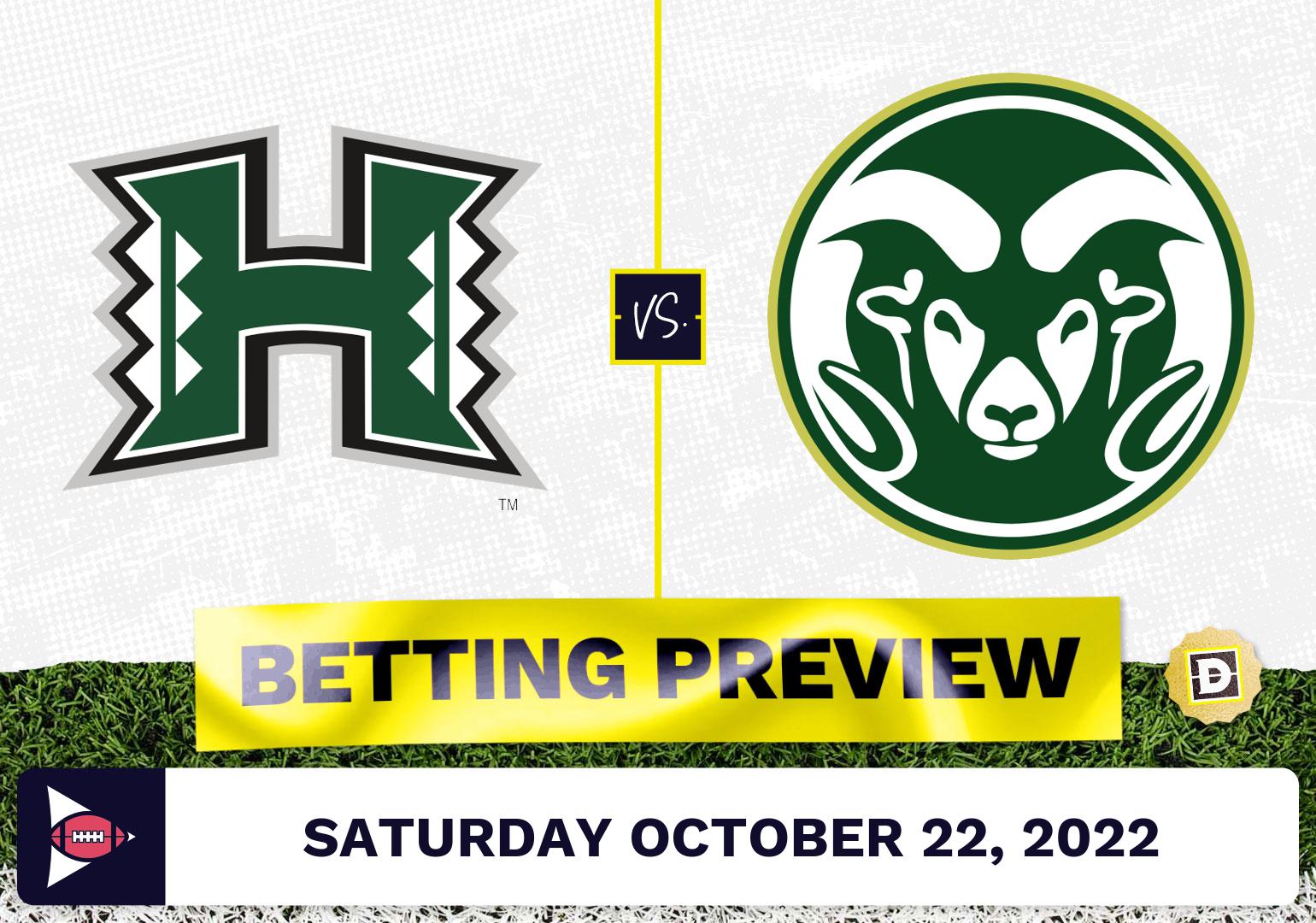 Hawaii vs. Colorado State CFB Prediction and Odds - Oct 22, 2022