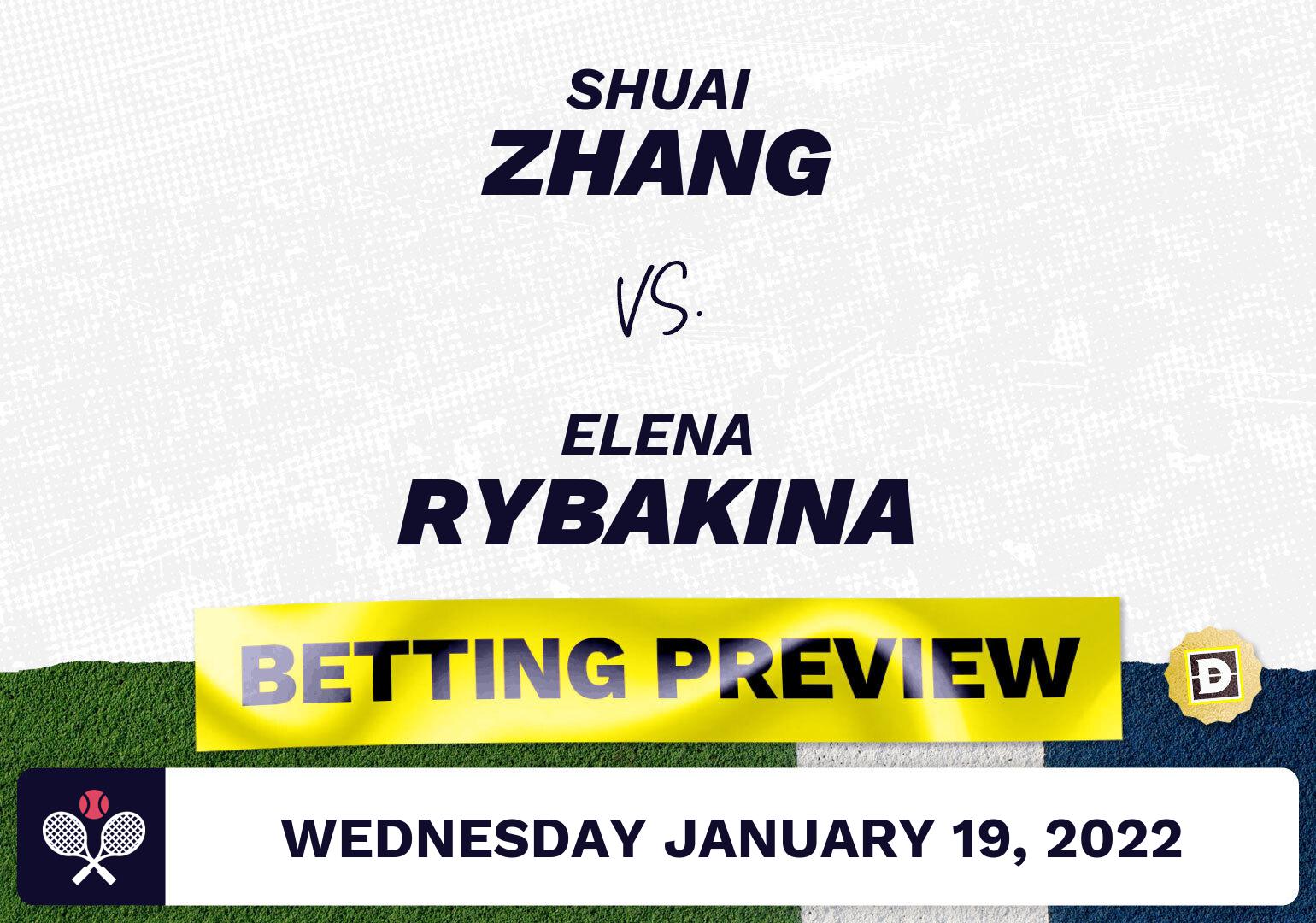 Shuai Zhang vs. Elena Rybakina Predictions - Jan 20, 2022