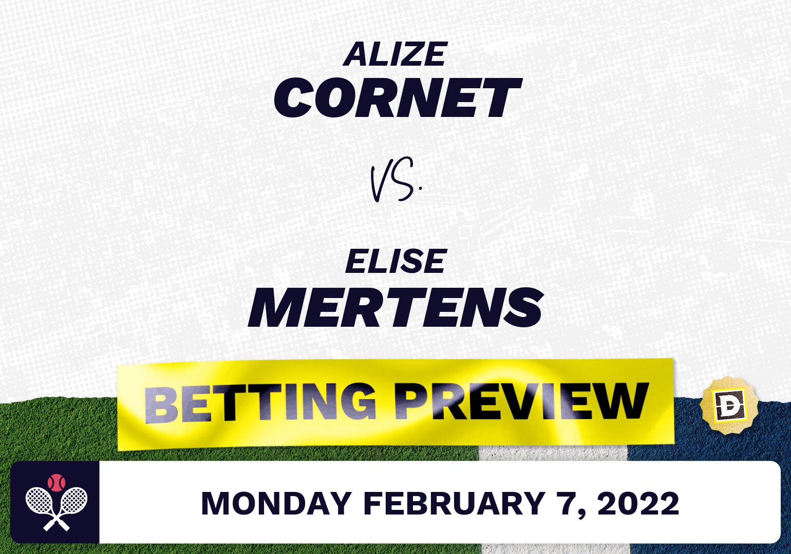 Alize Cornet vs. Elise Mertens Predictions - Feb 7, 2022