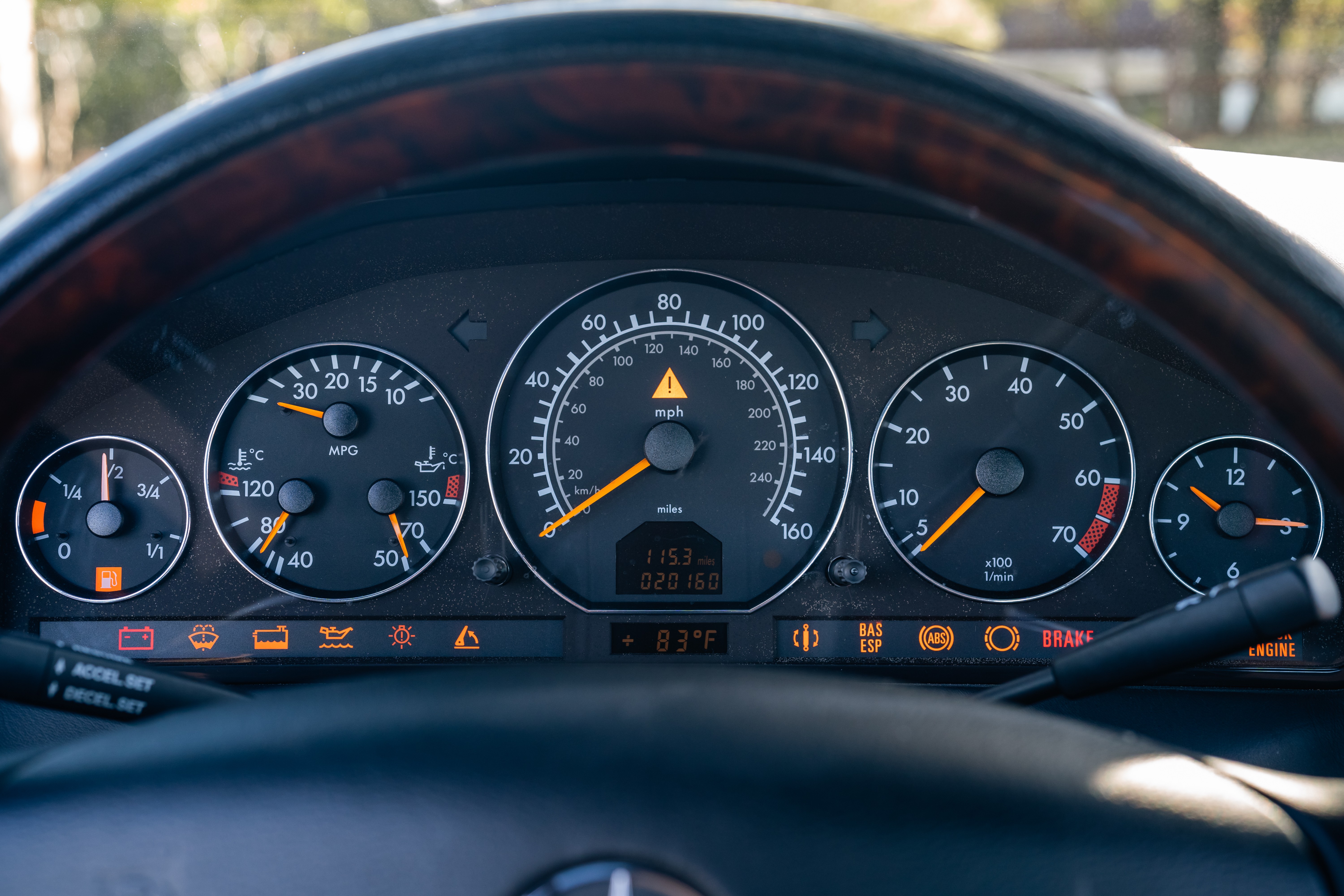 Instrument cluster on a 2001 Mercedes-Benz SL600 AMG.