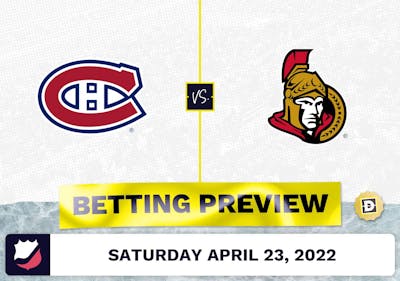 Canadiens vs. Senators Prediction and Odds - Apr 23, 2022