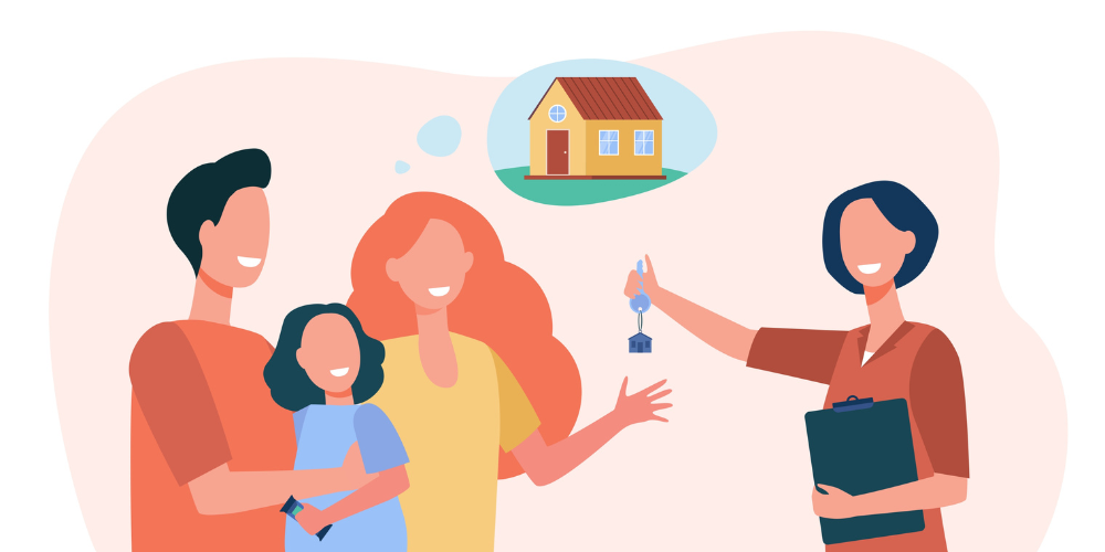 Family buying a house