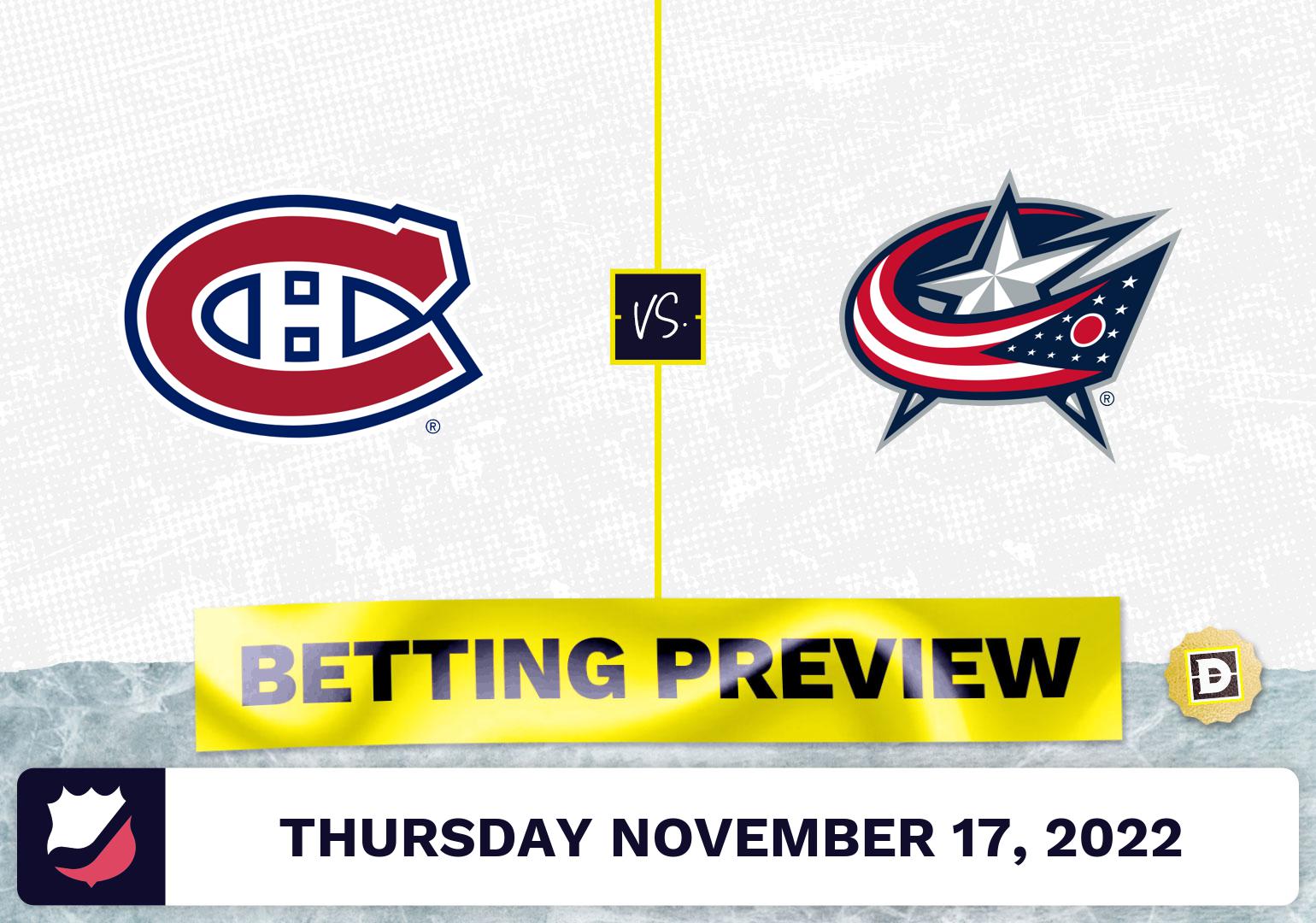 Canadiens vs. Blue Jackets Prediction and Odds - Nov 17, 2022