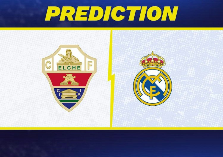 Elche takes on Real Madrid in La Liga action.