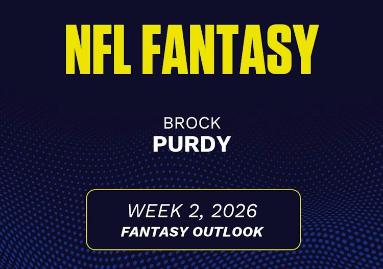 Brock Purdy projected stats Week 2, 2026.