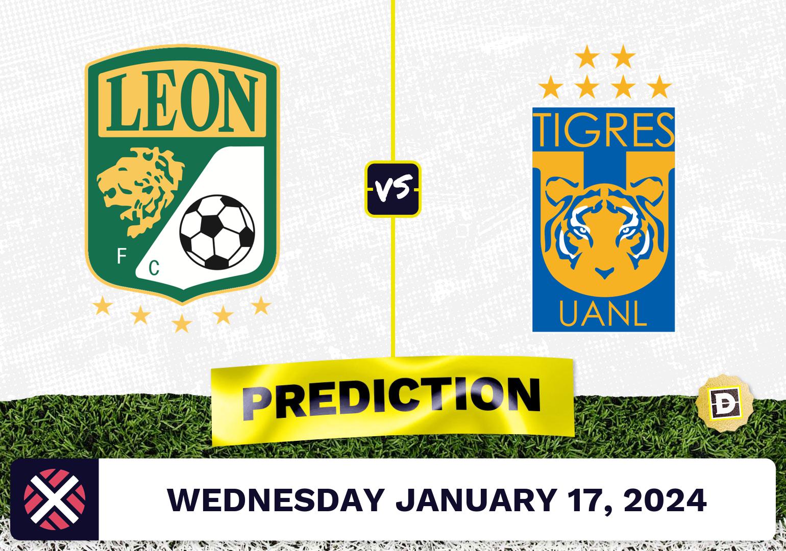 Club Leon vs. Tigres UANL Prediction, Odds, Liga MX Picks  [1/17/2024]