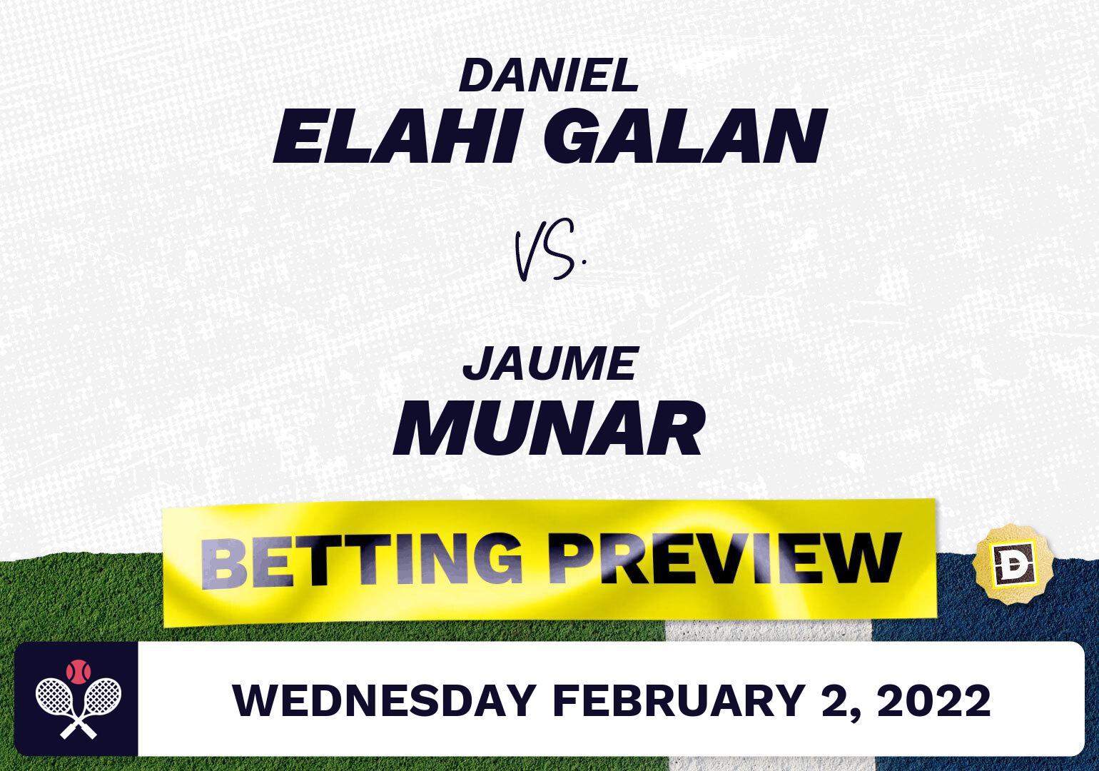 Daniel Elahi Galan vs. Jaume Munar Predictions - Feb 2, 2022