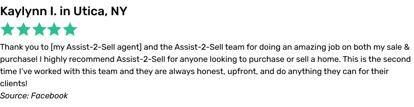 Thank you to my Assist-2-Sell agent and the Assist-2-Sell team for doing an amazing job on both my sale & purchase!
I highly recommend Assist-2-Sell for anyone looking to purchase or sell a home. This is the second time I’ve worked with this team and they are always honest, upfront, and do anything they can for their clients!