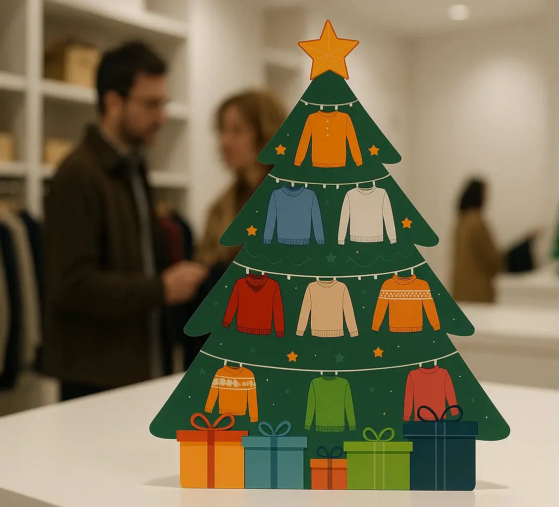 Réalisation 123IMPRIM : Sapin de Noel en Forex pour comptoir de magasin
