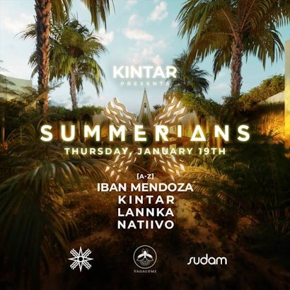 IBAN MENDOZA, SUMMERIANS 19TH JAN @ Vagalume Tulum