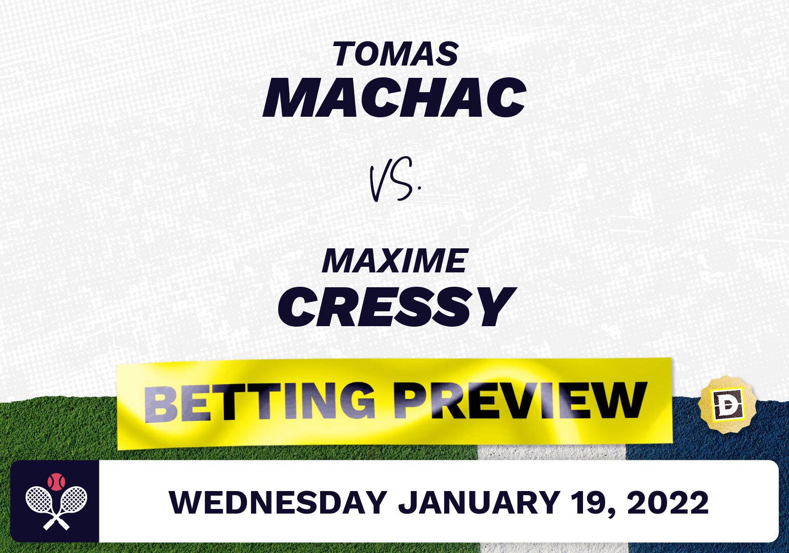 Tomas Machac vs. Maxime Cressy Predictions - Jan 19, 2022