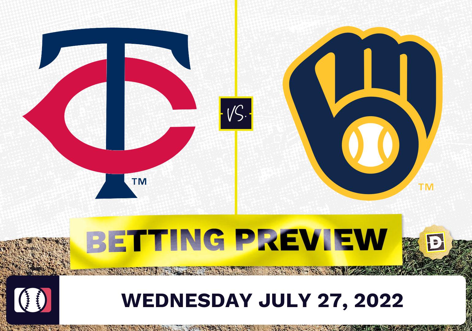 Twins vs. Brewers Prediction and Odds - Jul 27, 2022