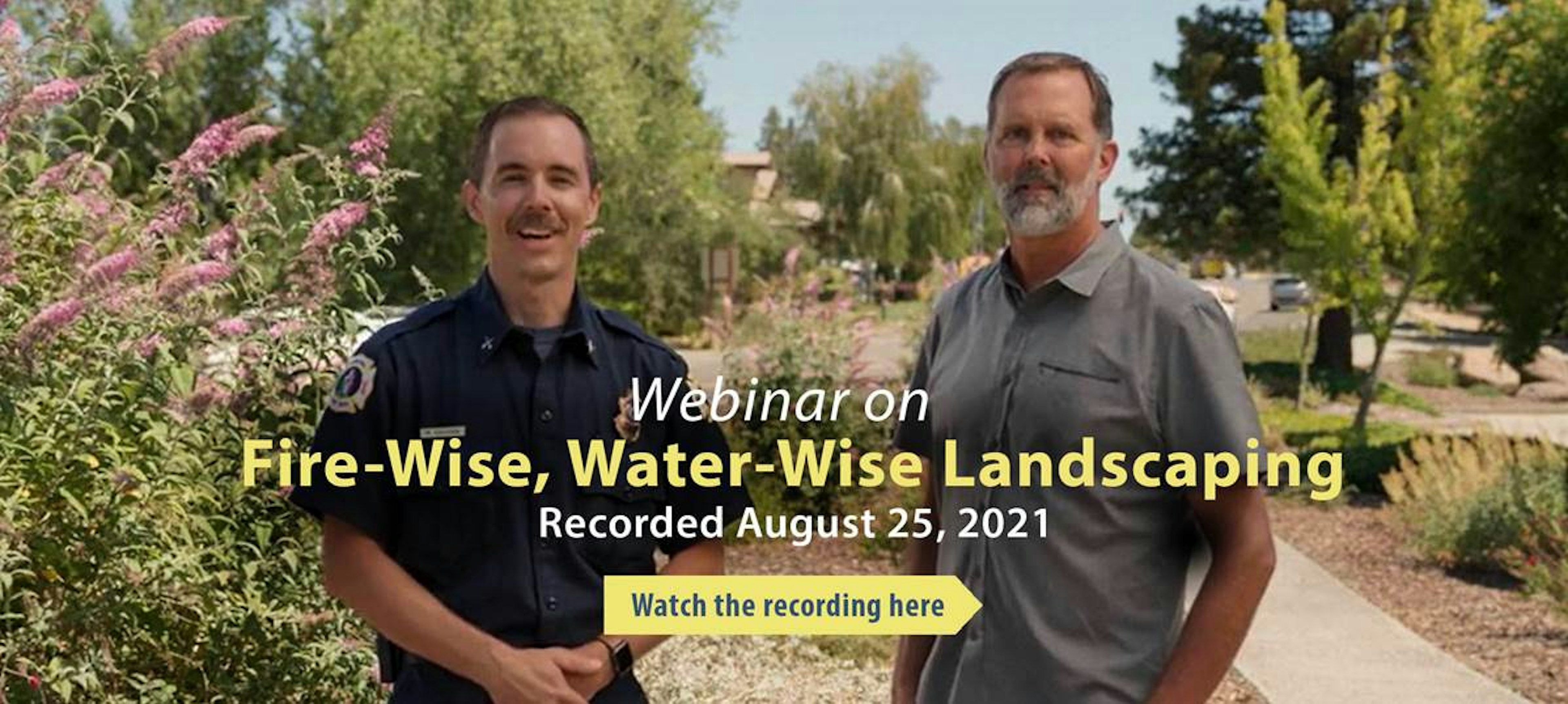 Fire-wise, water-wise landscaping webinar flier