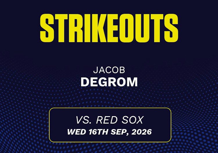 Jacob deGrom projected stats for Wednesday, September 16, 2026.