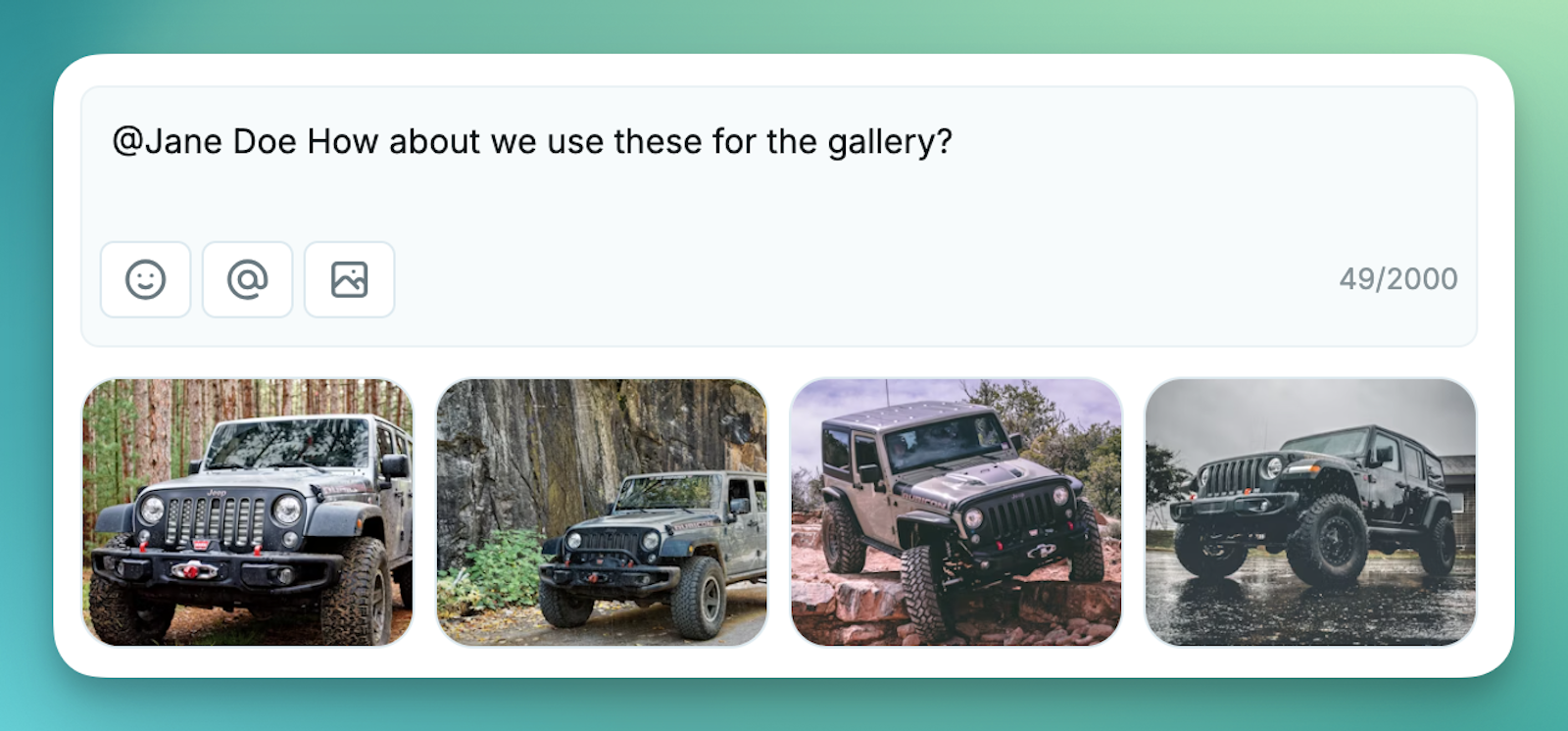 Comments media attachments