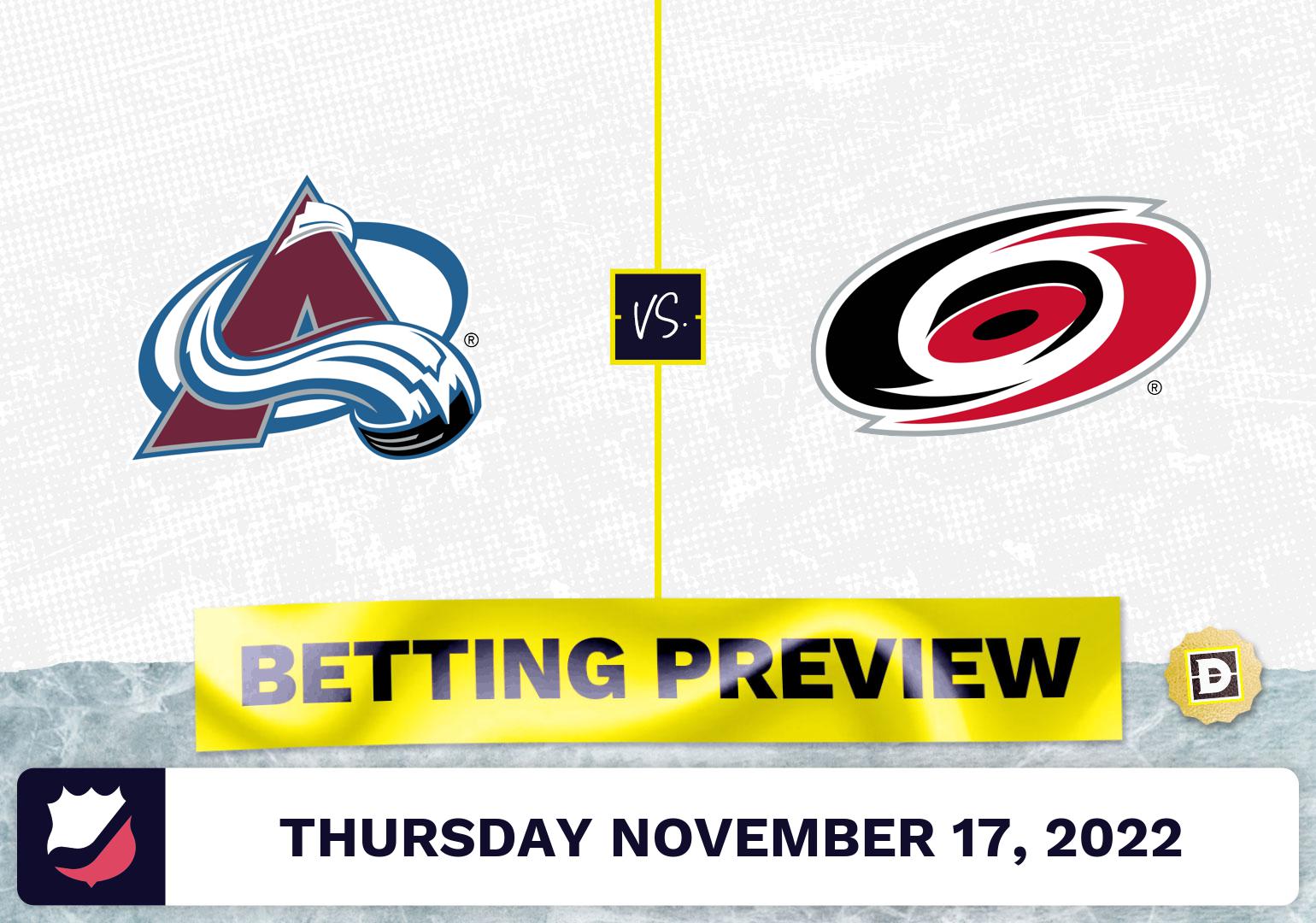 Avalanche vs. Hurricanes Prediction and Odds - Nov 17, 2022