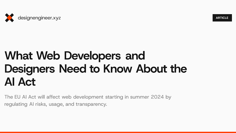 What Web Developers and Designers Need to Know About the AI Act