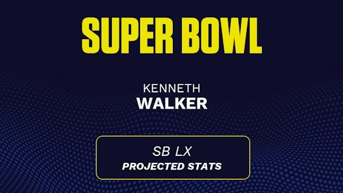 Kenneth Walker Super Bowl LX projections: Rushing yards prediction, touchdown probability vs. Patriots