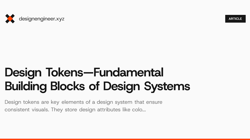 Design Tokens—Fundamental Building Blocks of Design Systems