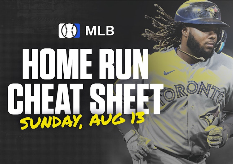 Home Run Cheat Sheet - HR Data, Stats, Matchups and More - Sunday, August 13