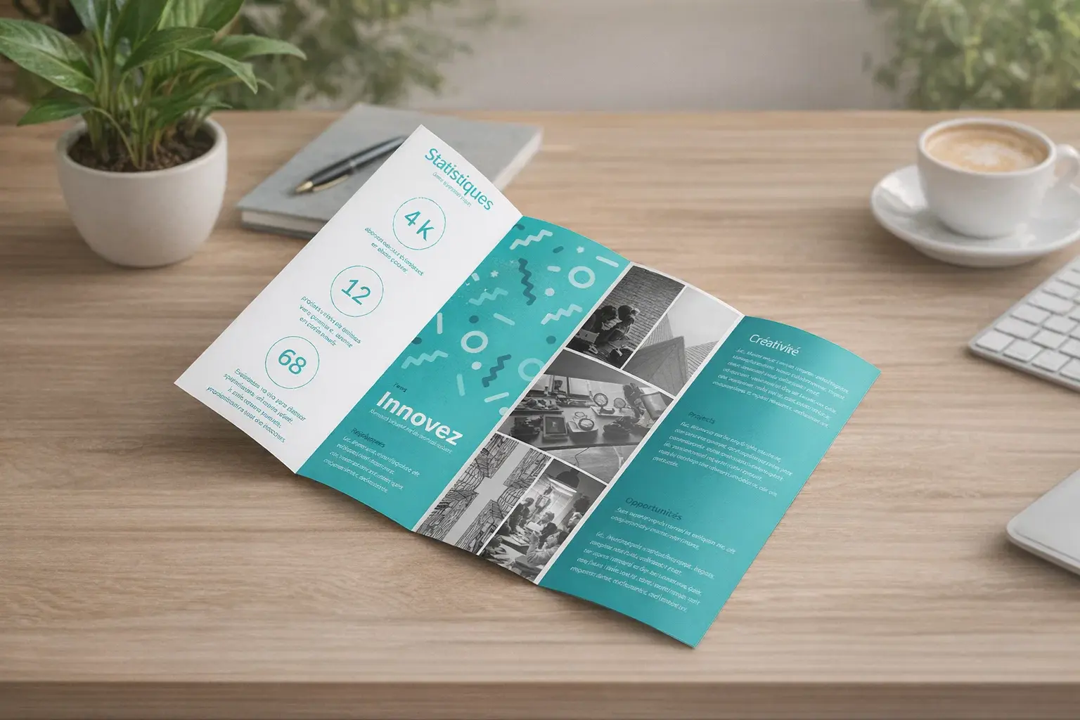 dépliant 4 volets impression personnalisée - 123imprim