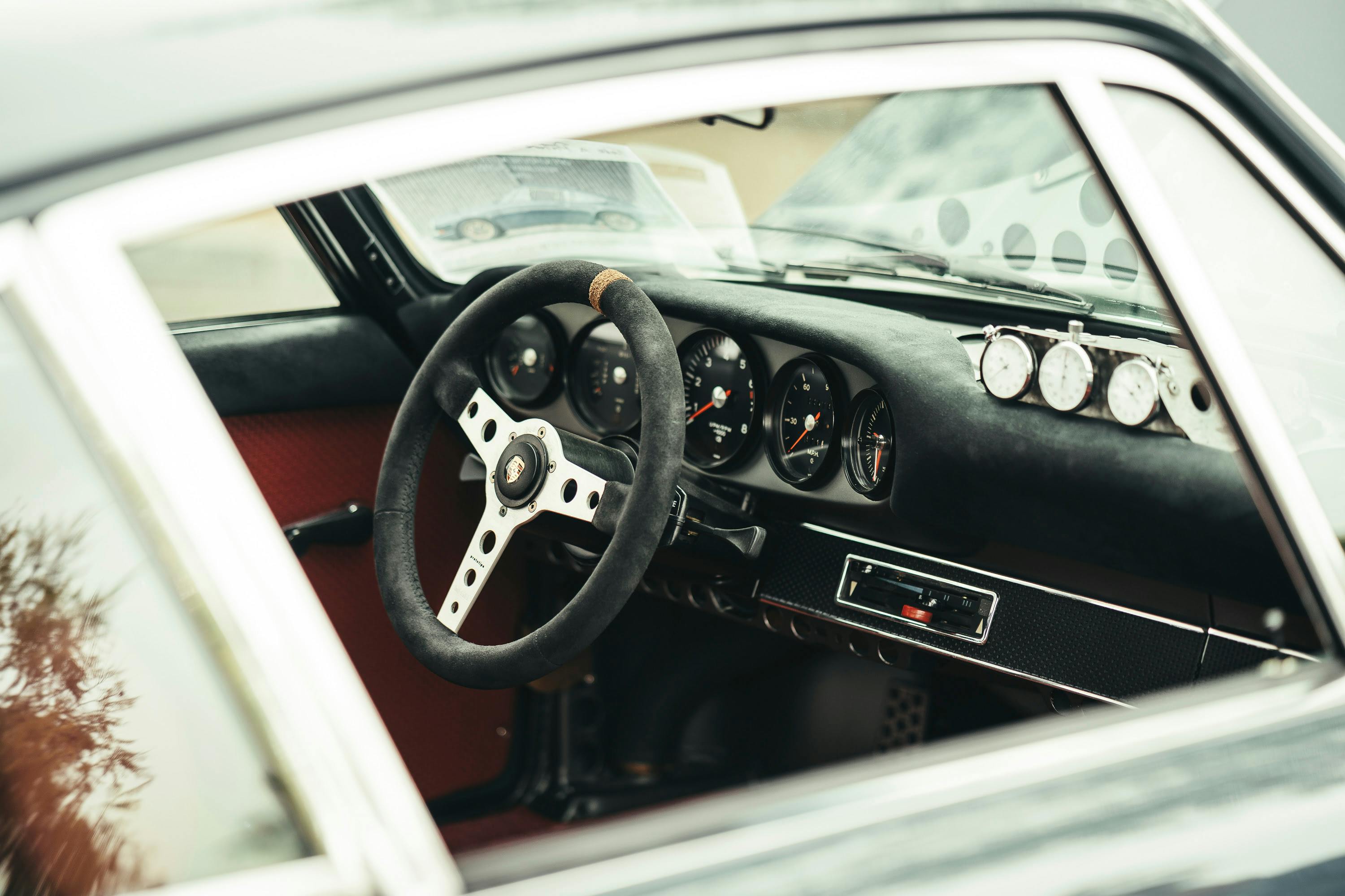 Modified 911 interior in suede.
