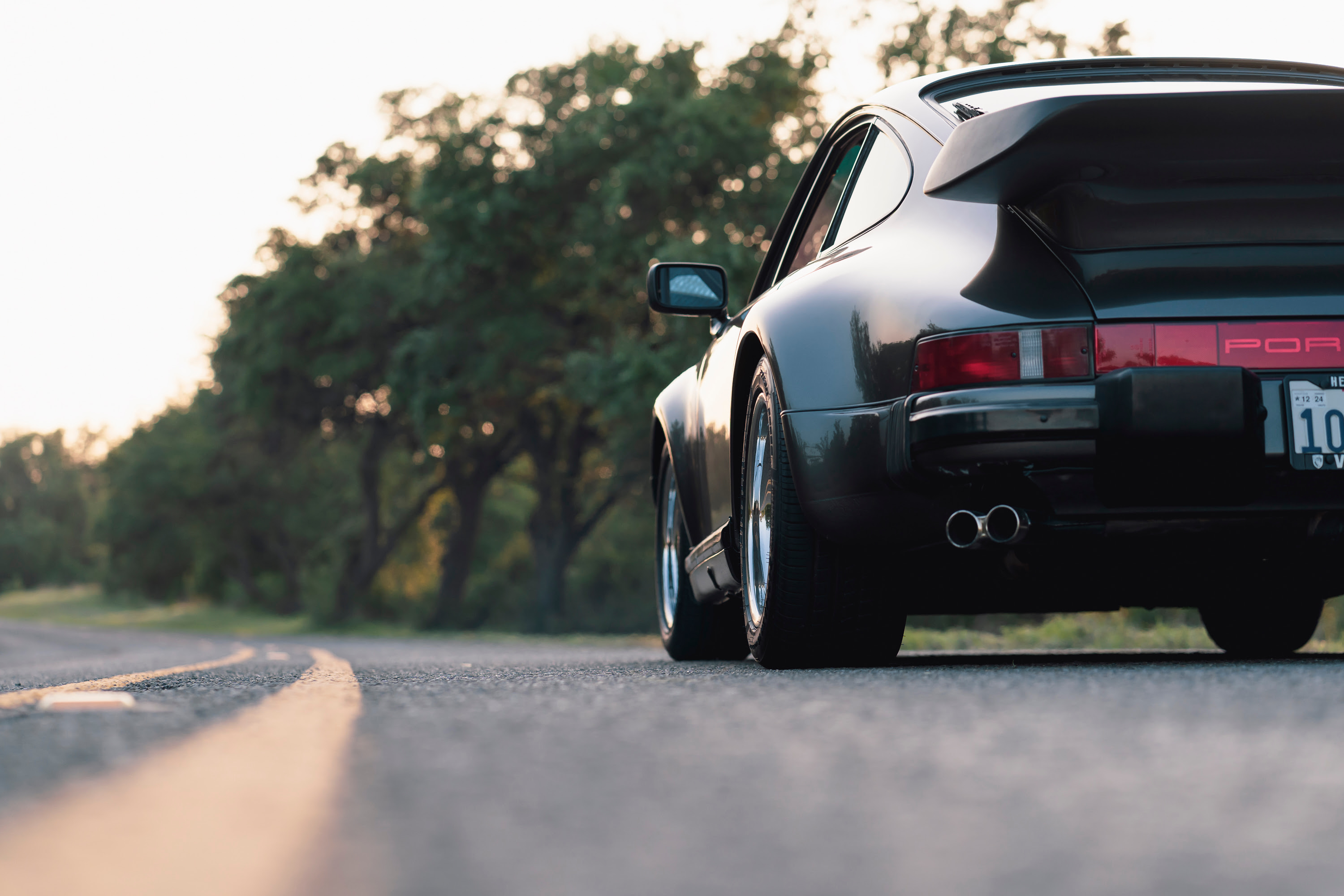 Driving a 930 Slantnose through Dripping Springs, TX.