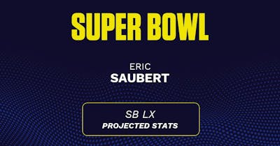 Eric Saubert Super Bowl LX projections: Receiving yards prediction, touchdown probability vs. Patriots