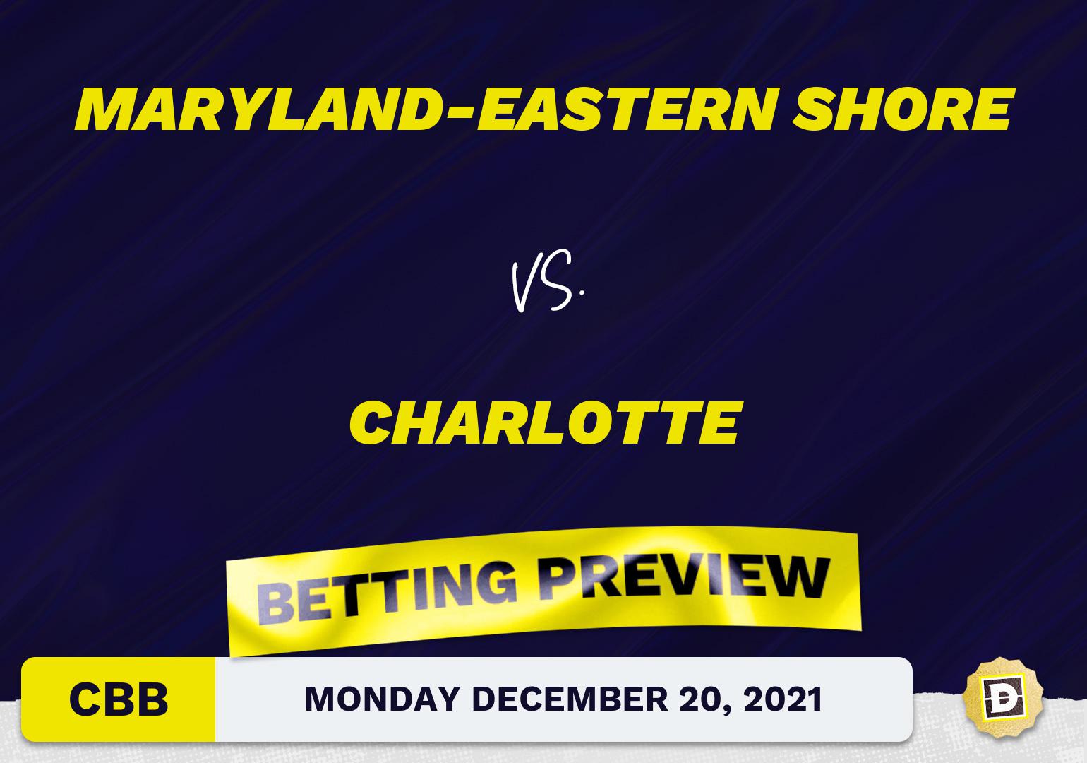 Maryland-Eastern Shore vs. Charlotte CBB Predictions and Odds - Dec 20, 2021