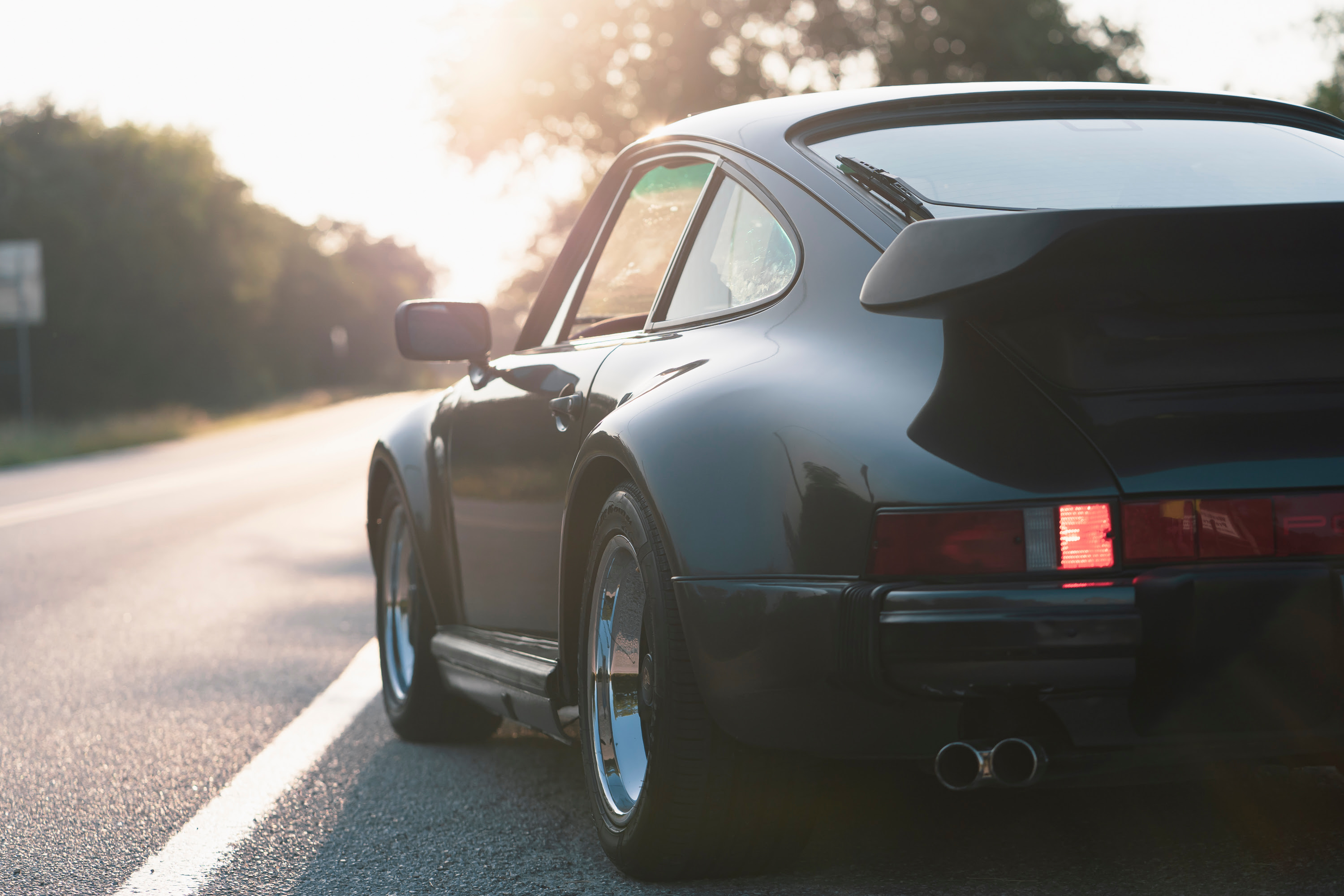 Driving a 930 Slantnose through Dripping Springs, TX.