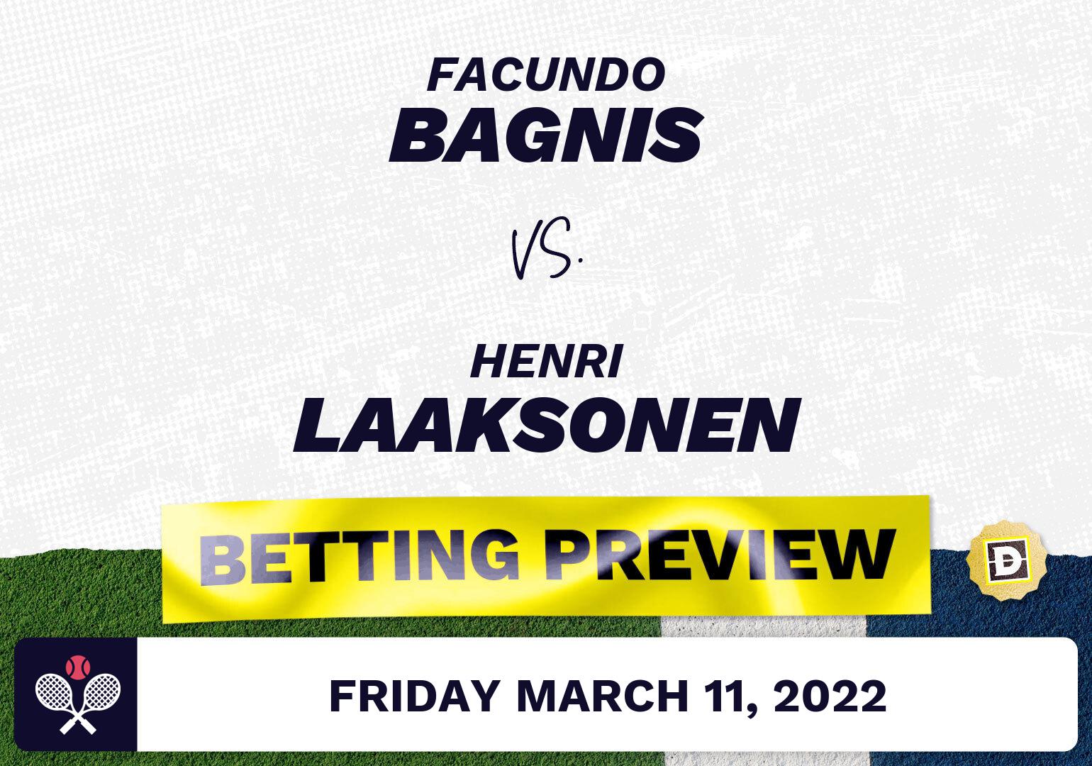 Facundo Bagnis vs. Henri Laaksonen Predictions - Mar 11, 2022
