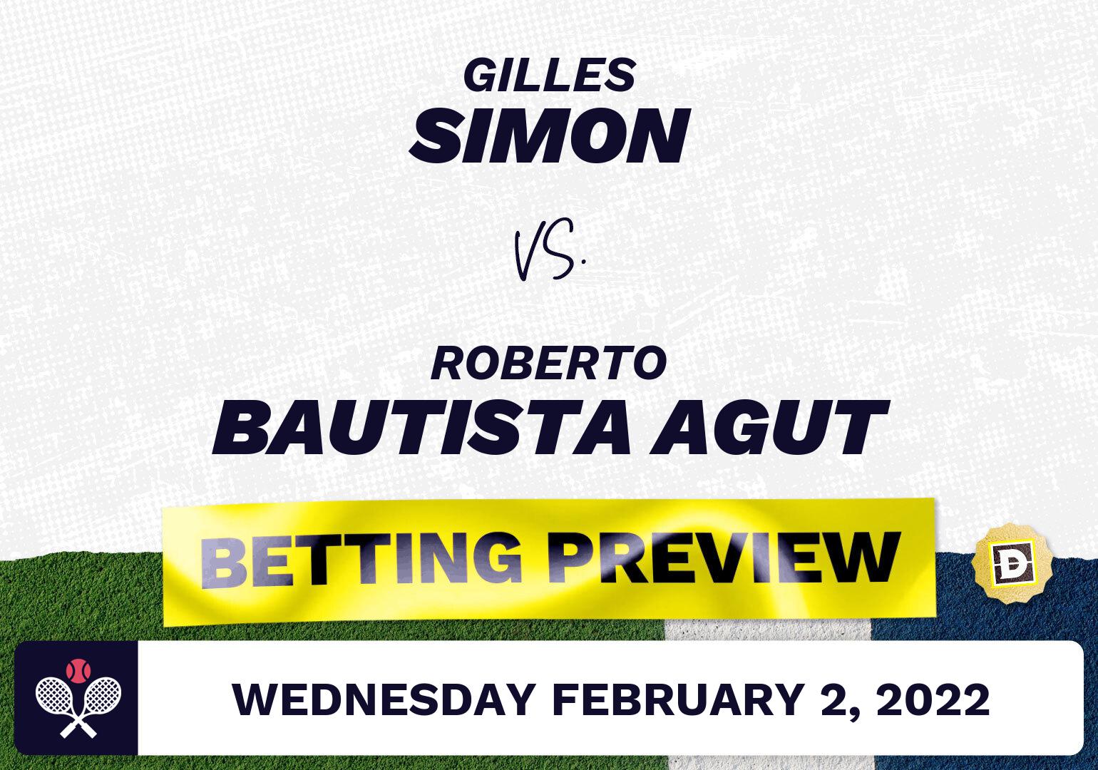 Gilles Simon vs. Roberto Bautista Agut Predictions - Feb 2, 2022