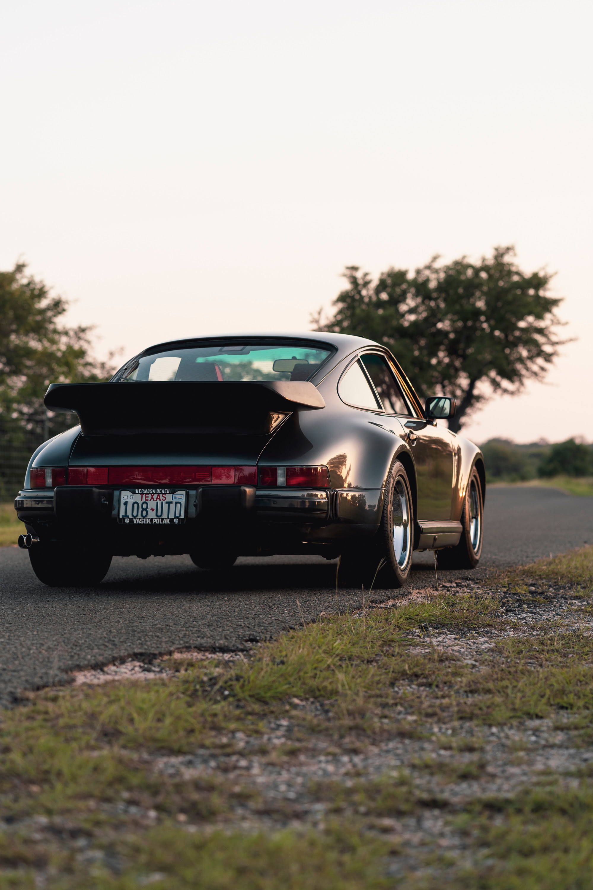 Driving a 930 Slantnose through Dripping Springs, TX.