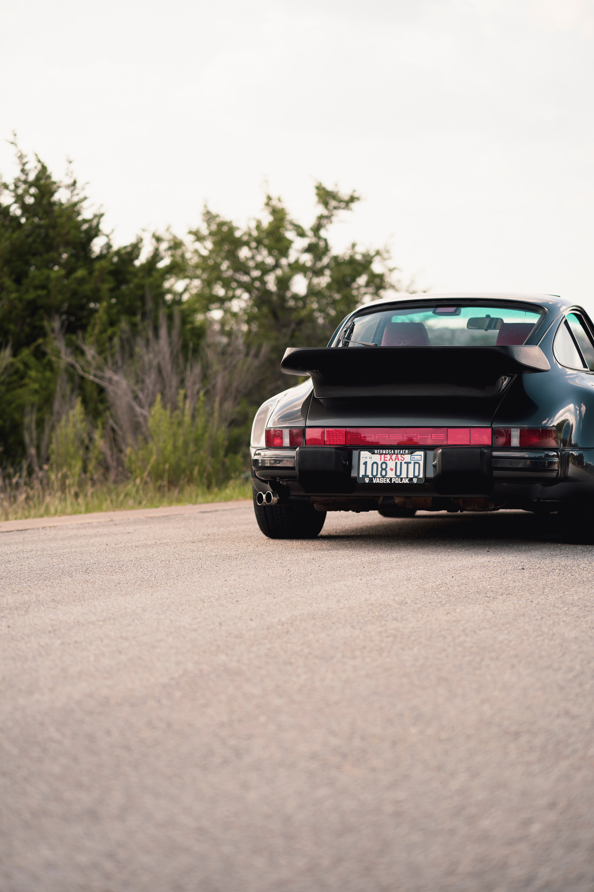 Driving a 930 Slantnose through Dripping Springs, TX.