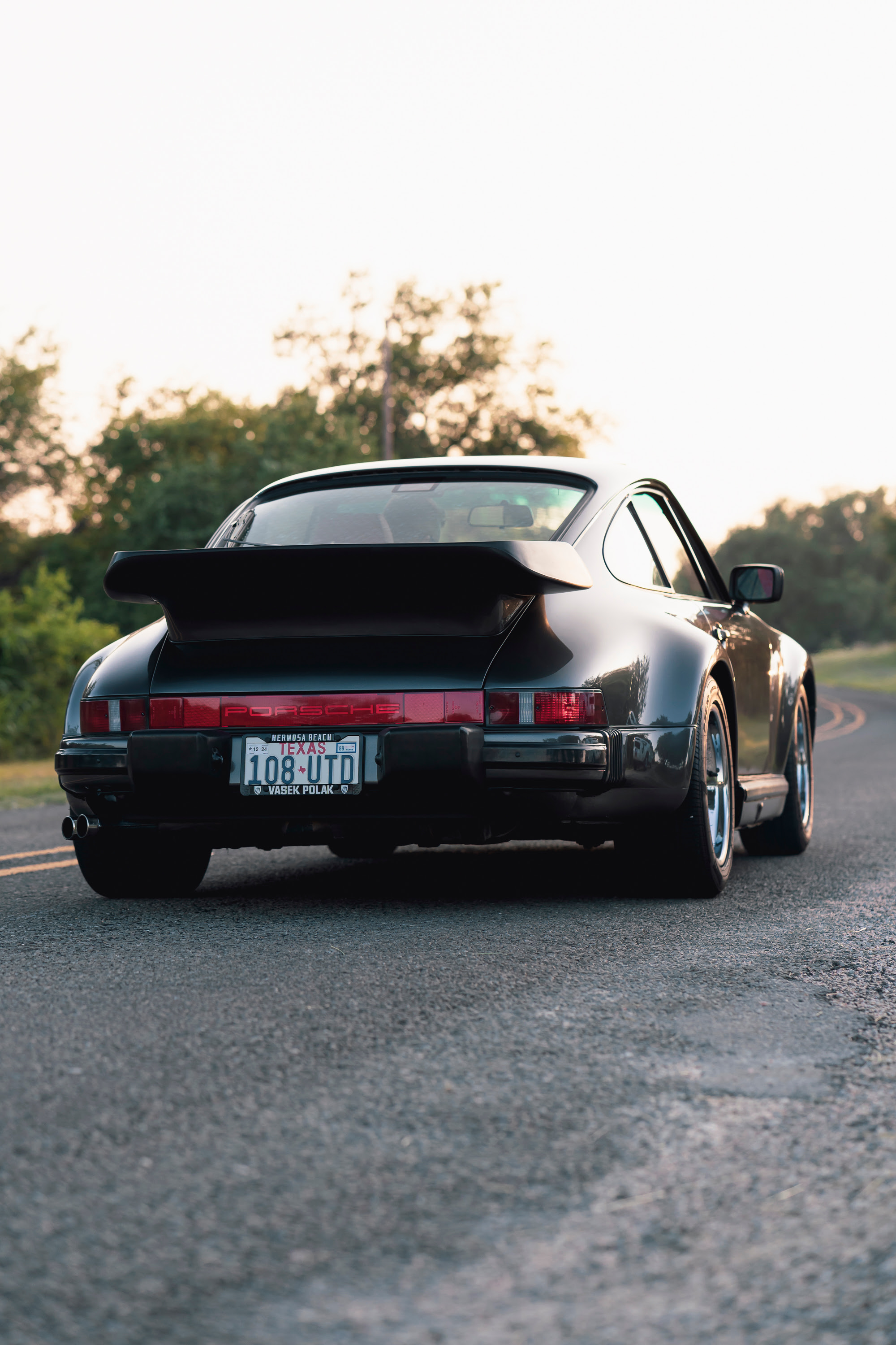 Driving a 930 Slantnose through Dripping Springs, TX.