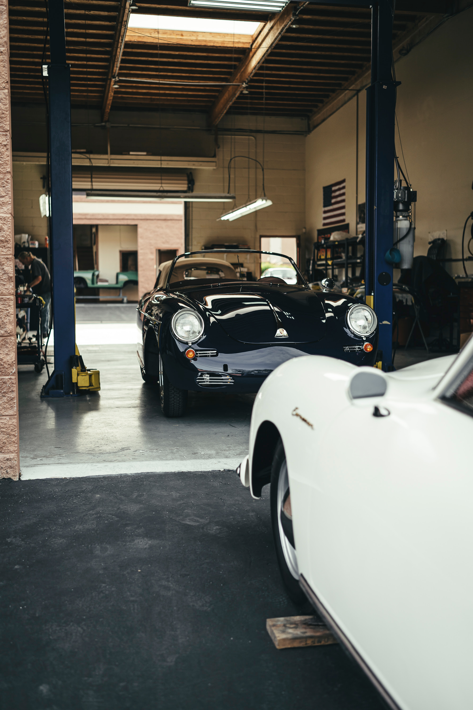 Multiple Porsche 356 under restoration at CPR.