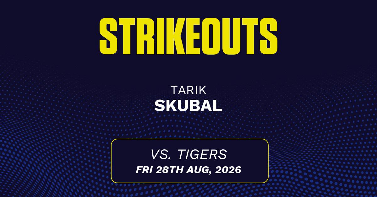 Tarik Skubal projected stats for Friday, August 28, 2026.
