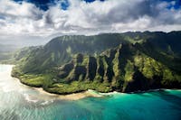 Hawaiian mountain coastline