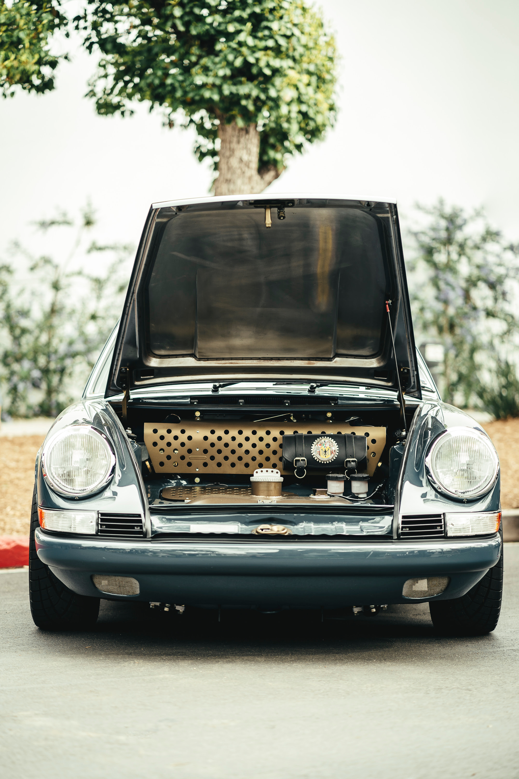 Custom 911 in blue and gold.