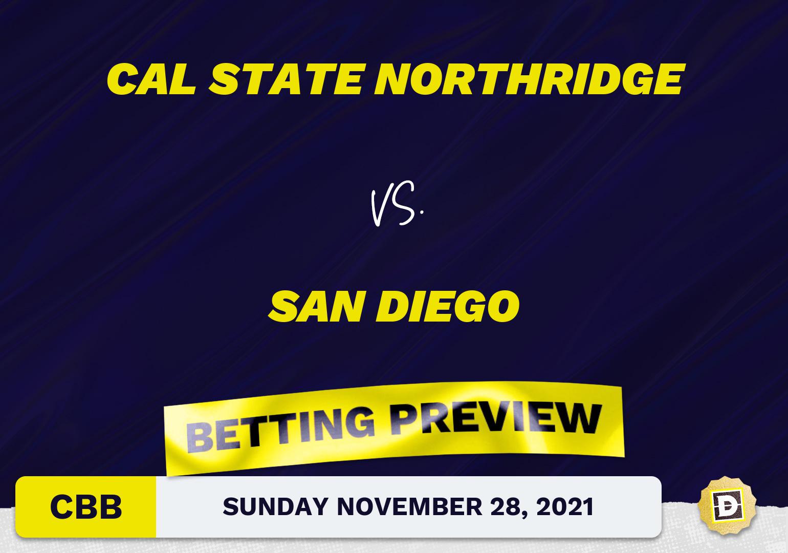 Cal State Northridge vs. San Diego CBB Predictions and Odds - Nov 28, 2021