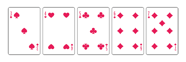 Straight Poker Hand