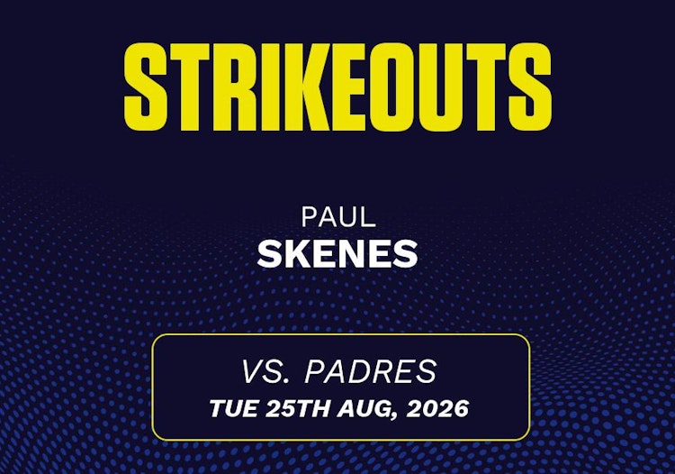 Paul Skenes projected stats for Tuesday, August 25, 2026.