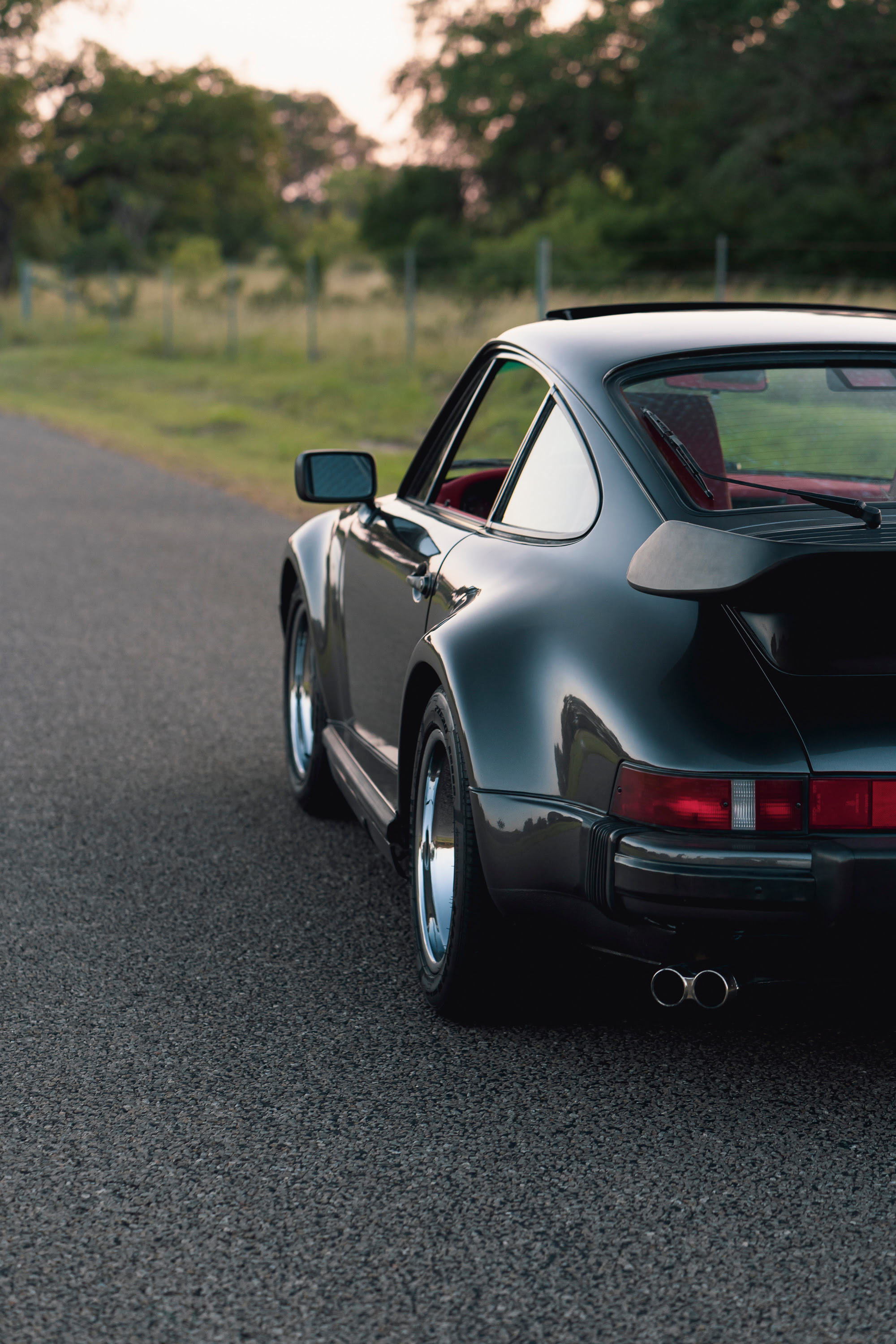 Driving a 930 Slantnose through Dripping Springs, TX.