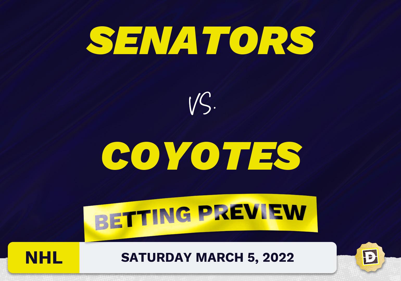 Senators vs. Coyotes Predictions and Odds - Mar 5, 2022