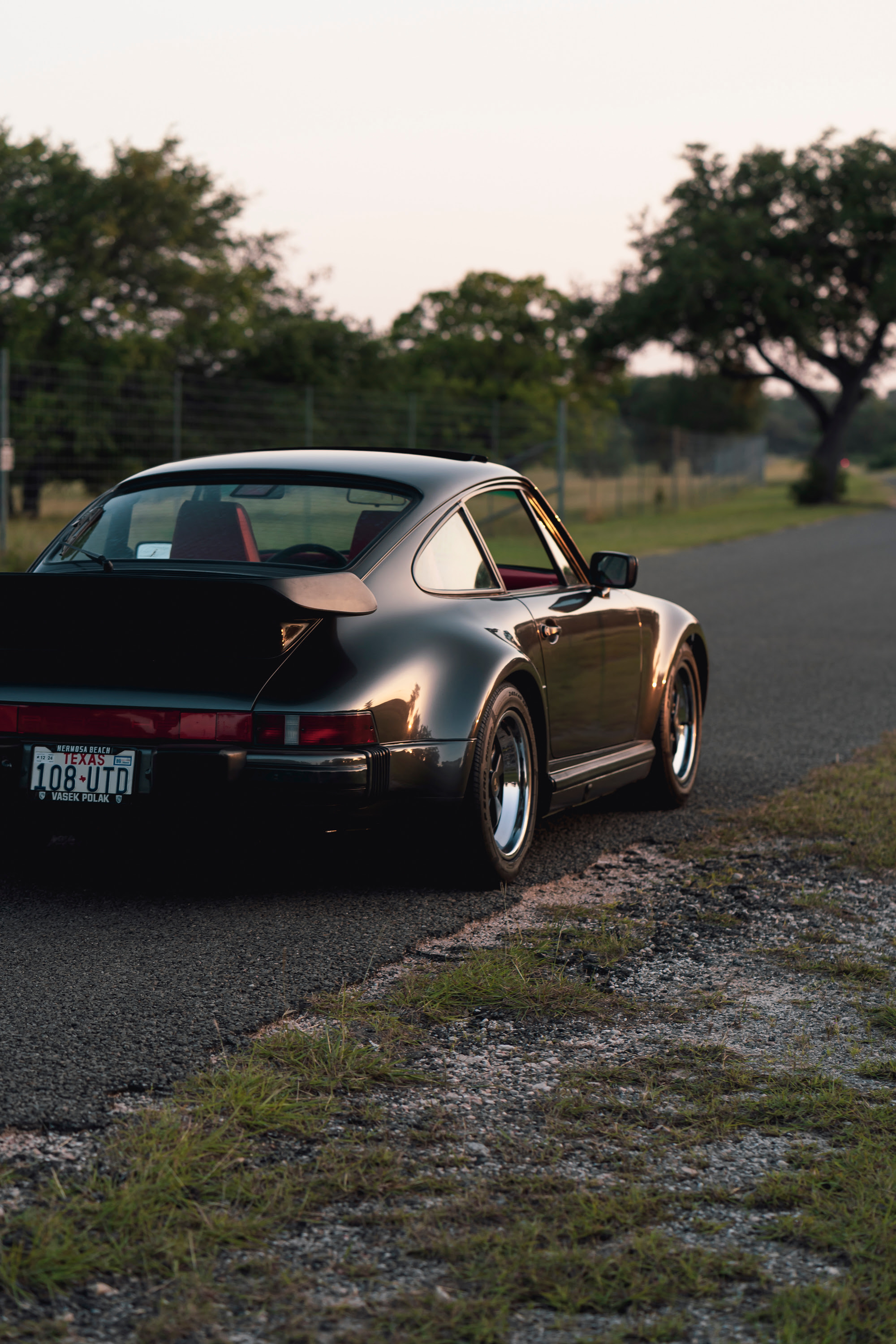 Driving a 930 Slantnose through Dripping Springs, TX.