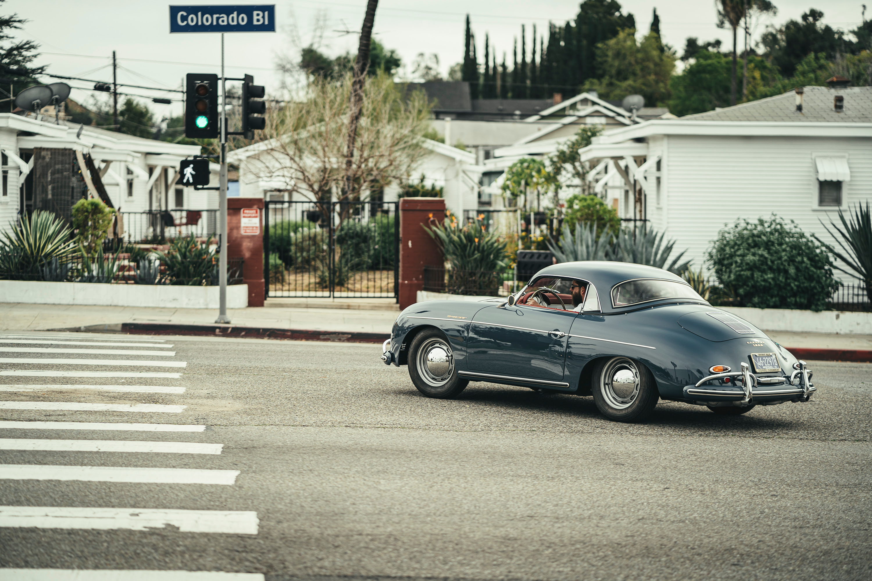 Blue Speedster with hardtop.