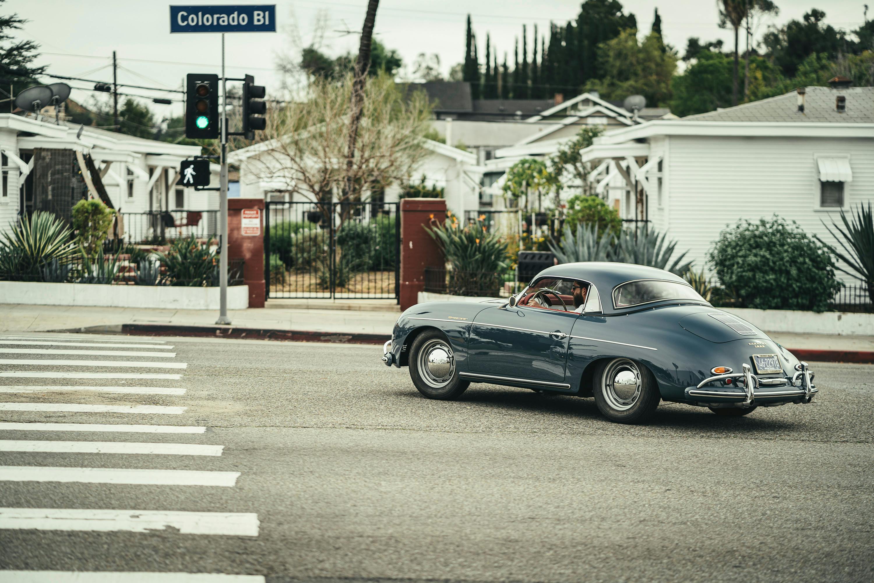 Blue Speedster with hardtop.