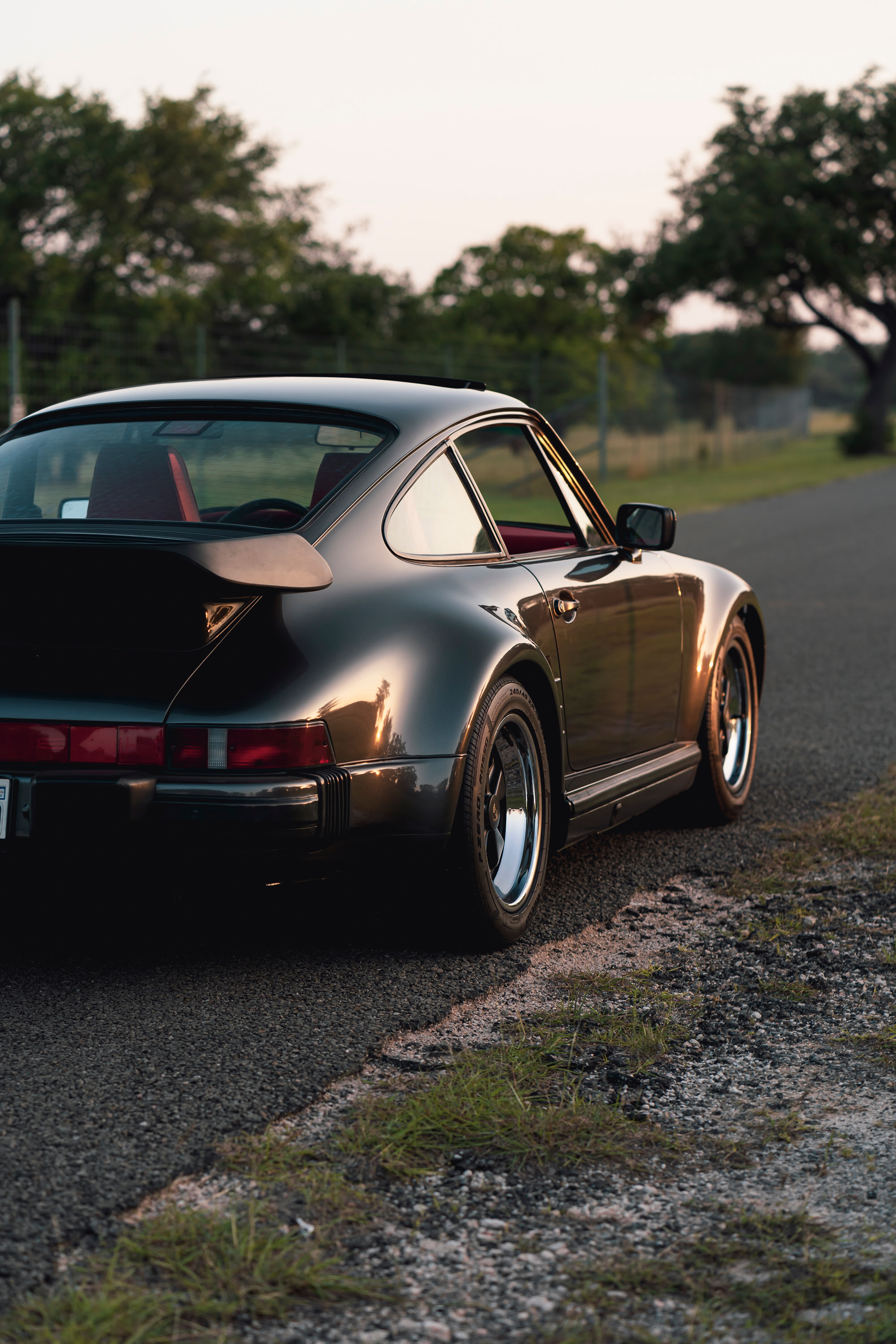 Driving a 930 Slantnose through Dripping Springs, TX.