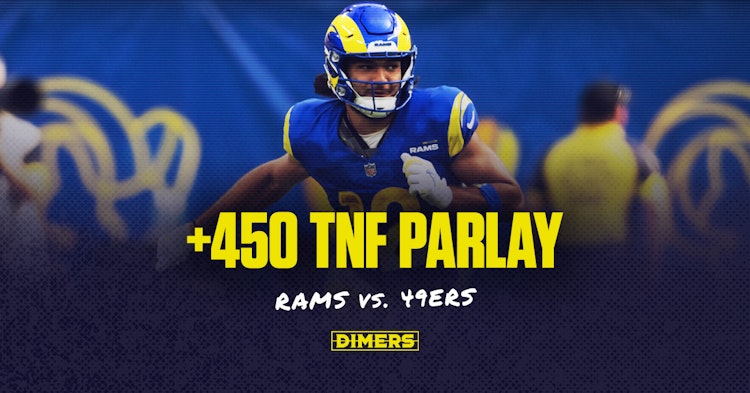 NFL Parlay bet for Thursday Night Football featuring the 49ers vs. Rams.