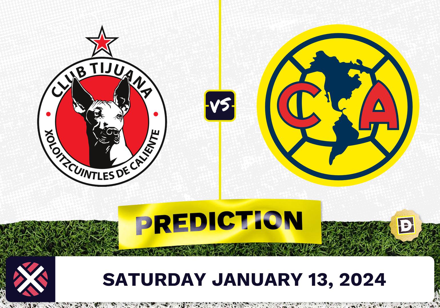 Club Tijuana vs. Club America Prediction, Odds, Liga MX Picks  [1/13/2024]